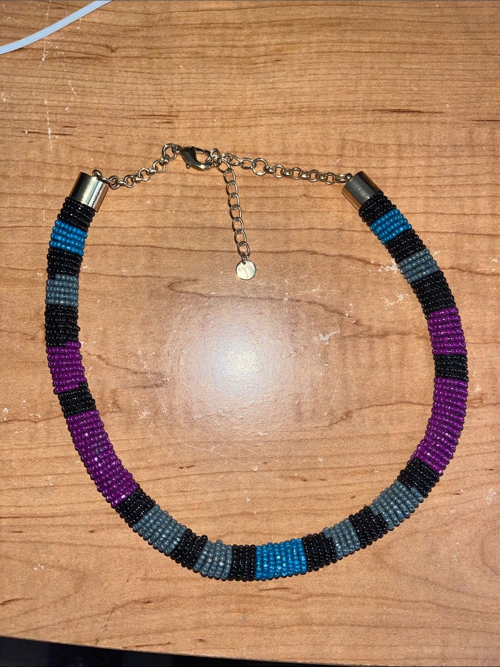 Talbots Purple, Blue, Black & Gray Seed Bead Necklace